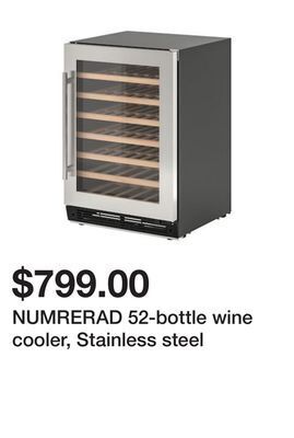 Ikea Numrerad 52-bottle wine cooler, stainless steel offer