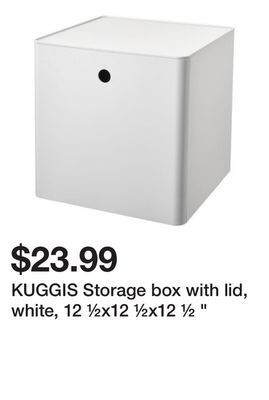 Ikea Kuggis storage box with lid, white, 12 ½x12 ½x12 ½ " offer