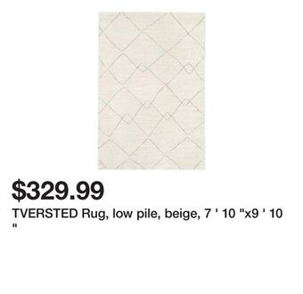 Ikea Tversted rug, low pile, beige, 7 ' 10 "x9 ' 10 " offer