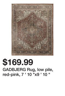 Ikea Gadbjerg rug, low pile, red-pink, 7 ' 10 "x9 ' 10 " offer