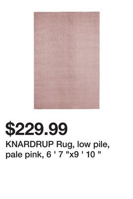 Ikea Knardrup rug, low pile, pale pink, 6 ' 7 "x9 ' 10 " offer