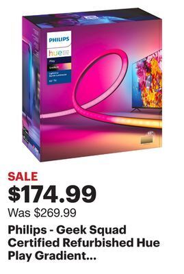 Best Buy Philips - geek squad certified refurbished hue play gradient lightstrip 65" offer