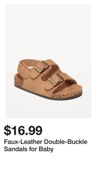 Old Navy Faux-leather double-buckle sandals for baby offer
