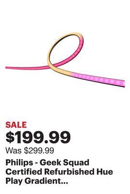 Best Buy Philips - geek squad certified refurbished hue play gradient lightstrip 75" offer