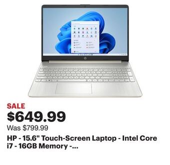 Best Buy Hp - 15.6" touch-screen laptop - intel core i7 - 16gb memory - 512gb ssd - natural silver offer