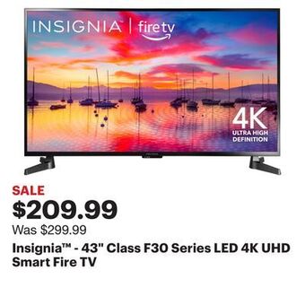 Best Buy Insignia™ - 43" class f30 series led 4k uhd smart fire tv offer