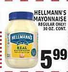 Pioneer Supermarkets Hellmann's mayonnaise offer