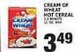 Pioneer Supermarkets Cream of wheat hot cereal offer