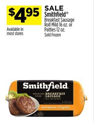Dollar General Smithfield® breakfast sausage roll mild offer