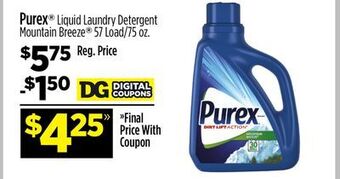 Dollar General Purex® liquid laundry detergent mountain breeze® offer
