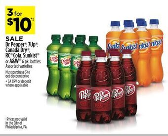 Dollar General Dr pepper®, 7up®, canada dry®, rc® cola, sunkist® or a&w® offer