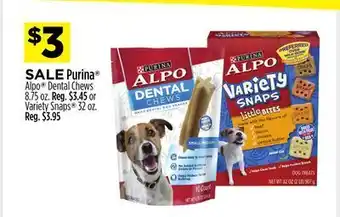 Dollar General Purina® alpo® dental chews or variety snaps® offer