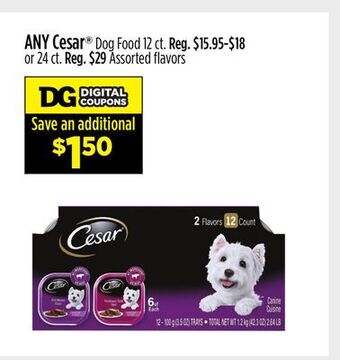 Dollar General Cesar® dog food offer