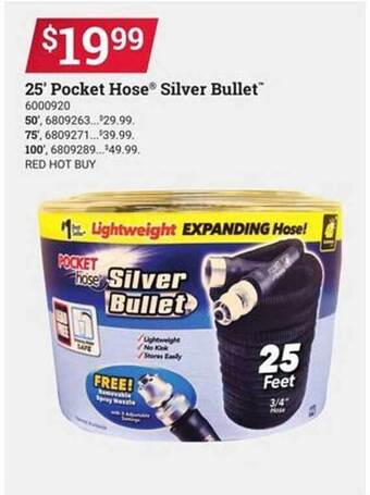 Ace Hardware 25' pocket hose silver bullet offer