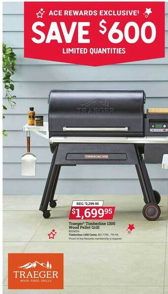 Ace Hardware Traeger timberline 1300 wood pellet grill offer