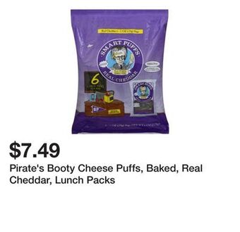 Wegmans Pirate's booty cheese puffs, baked, real cheddar, lunch packs offer