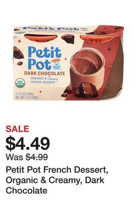 Wegmans Petit pot french dessert, organic & creamy, dark chocolate offer