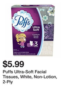 Wegmans Puffs ultra-soft facial tissues, white, non-lotion, 2-ply offer