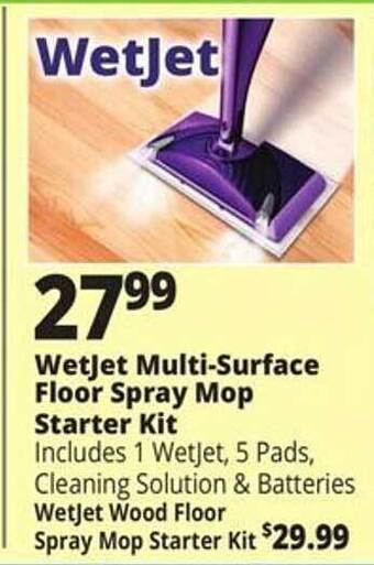 Ocean State Job Lot Wetjet multi-surface floor spray mop starter kit offer