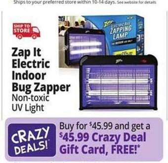 Ocean State Job Lot Zap it electric indoor bug zapper offer