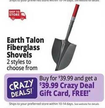 Ocean State Job Lot Earth talon fiberglass shovels offer