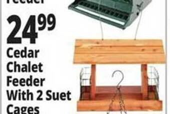 Ocean State Job Lot Cedar chalet feeder with 2 suet cages offer