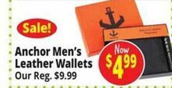 Ocean State Job Lot Anchor men's leather wallets offer
