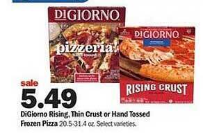 Meijer Digiorno rising, thin crust or hand tossed frozen pizza offer