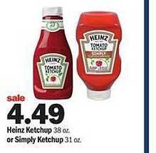 Meijer Heinz ketchup or simply ketchup offer