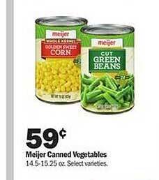 Meijer Meijer canned vegetables offer
