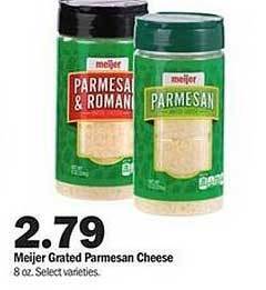 Meijer Meijer grated parmesan cheese offer