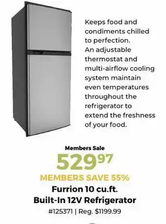 Furrion 10 Cu. Ft. Built-in 12v Refrigerator
