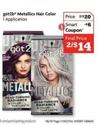 Family Dollar Göt2b Metallics Hair Color offer