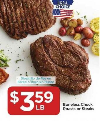 Food 4 Less Boneless Chuck Roasts Or Steaks offer