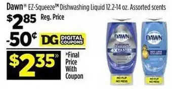 Dollar General Dawn ez-squeeze dishwashing liquid assorted scents offer