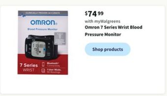 Walgreens Omron 7 series wrist blood pressure monitor offer