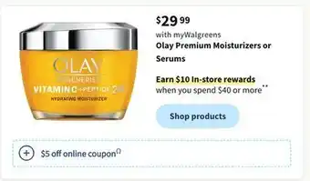 Walgreens Play premium moisturizes or serums offer
