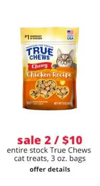 Pet Smart True Chews Cat Treats, 3 Oz. Bags offer