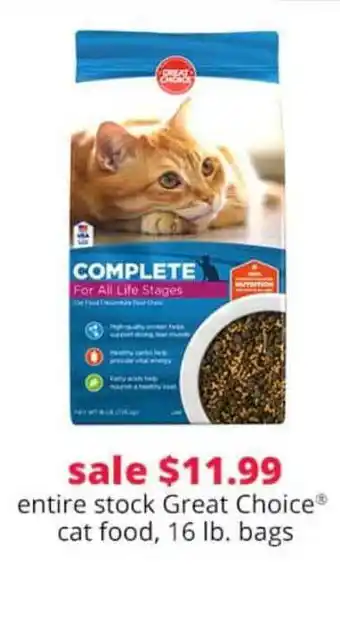 Pet Smart Great Choice Cat Food, 16 Lb. Bags offer