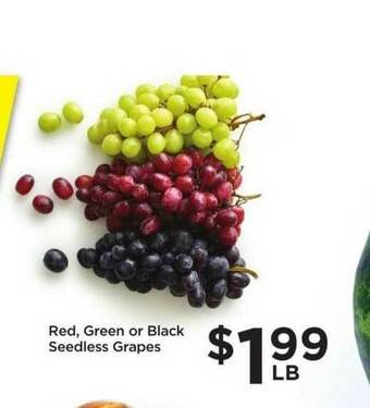 Food 4 Less Red, Green Or Black Seedless Grapes offer
