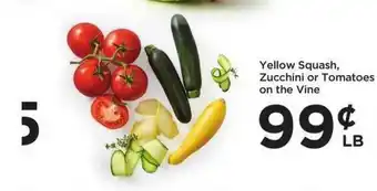 Food 4 Less Yellow Squash, Zucchini Or Tomatoes On The Vine offer