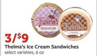 Fareway Thelma's ice cream sandwiches offer