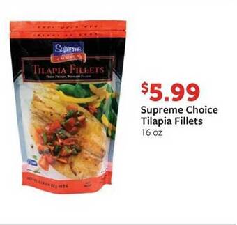 Fareway Supreme choice tilapia fillets offer