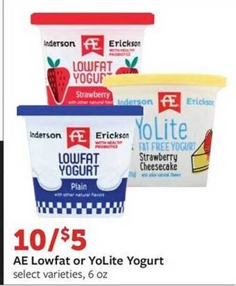Fareway Ae lowfat or yolite yogurt offer