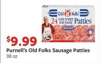 Fareway Purnell's old folks sausage patties offer