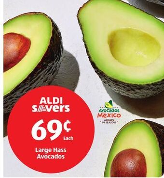 Aldi Large hass avocados offer