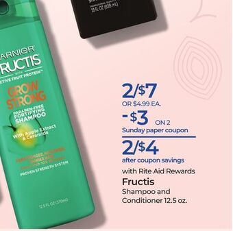 Rite Aid Fructis shampoo and conditioner offer