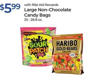 Rite Aid Large non-chocolate candy bags offer