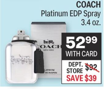 CVS Coach platinum edp spray 3.4 oz. offer
