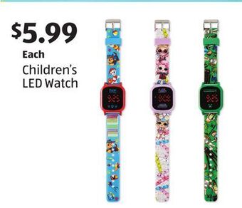 Aldi Children's led watch offer